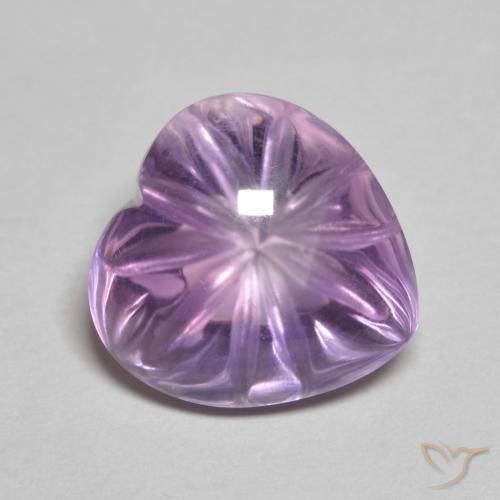 5.59ct Natural Medium Violet Amethyst, Heart, Transparent