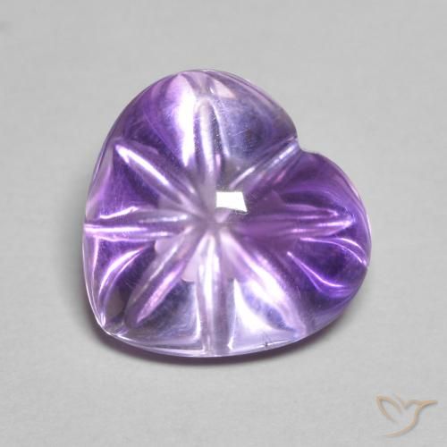 3.90ct Natural Deep Violet Hue Amethyst, Heart, Transparent