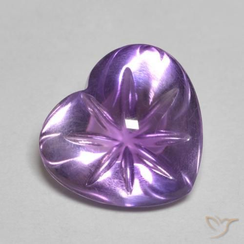 3.70ct Natural Medium Violet Amethyst, Heart, Transparent