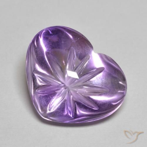 5.94ct Natural Medium Violet Amethyst, Heart, Transparent