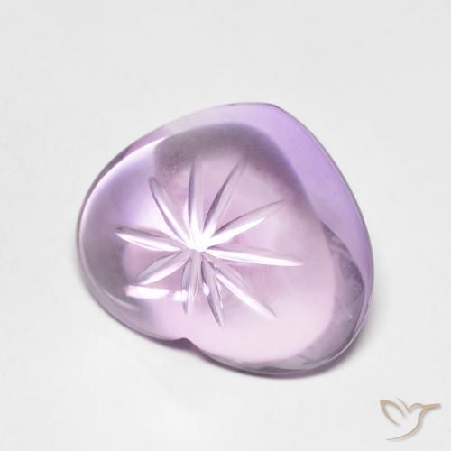 6.53 ct Violet Amethyst Stone, Natural Amethyst in Carved Heart Shape for Sale