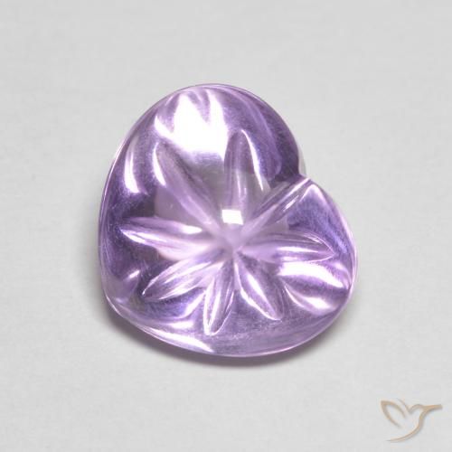 4.57 ct Violet Amethyst Stone, Natural Amethyst in Carved Heart Shape for Sale