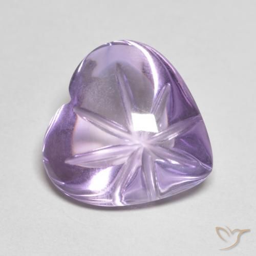 5.23ct Natural Medium Violet Amethyst, Heart, Transparent