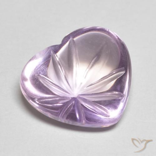 6.16 ct Violet Amethyst Stone, Natural Amethyst in Carved Heart Shape for Sale
