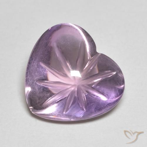 5.85ct Natural Pinkish Violet Amethyst, Heart, Transparent