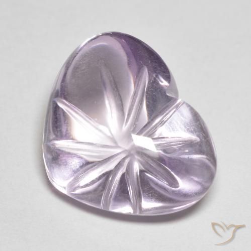 9.41 ct Violet Amethyst Stone, Natural Amethyst in Carved Heart Shape for Sale