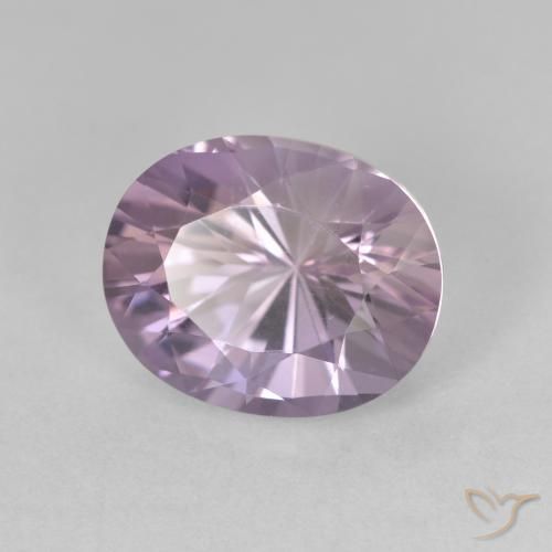 3.53 ct Violet Amethyst Stone, Natural Amethyst in Oval Concave Cut Shape for Sale