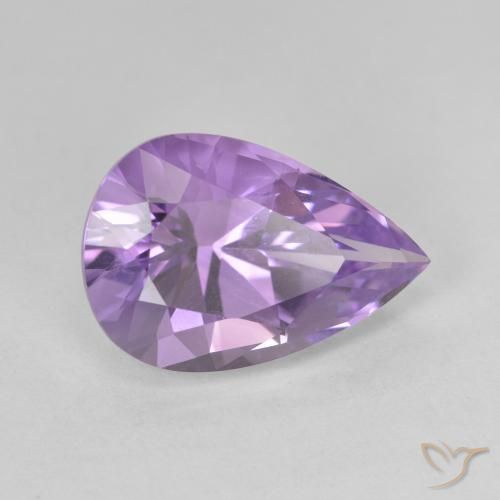 4.86 ct Violet Amethyst Stone, Natural Amethyst in Pear Concave Cut Shape for Sale