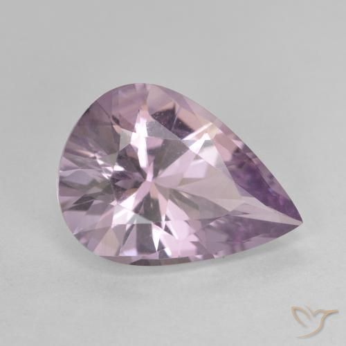 3.44 ct Violet Amethyst Stone, Natural Amethyst in Pear Concave Cut Shape for Sale