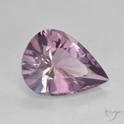 4.46 ct Violet Amethyst Stone, Natural Amethyst in Pear Concave Cut Shape for Sale