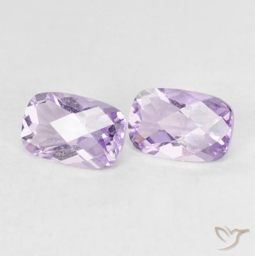 0.97 ctw Violet Amethyst Stones, Natural Amethyst in Cushion Checkerboard Shape for Sale