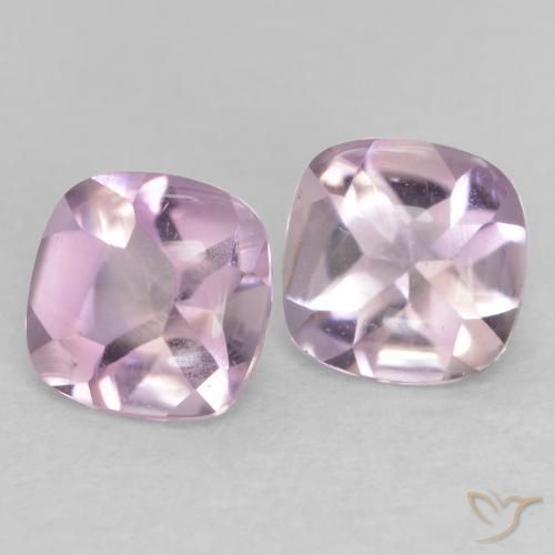 1.04 ctw Violet Amethyst Stones, Natural Amethyst in Cushion Buff-Top Shape for Sale
