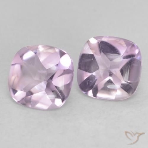 0.96 ctw Violet Amethyst Stones, Natural Amethyst in Cushion Buff-Top Shape for Sale