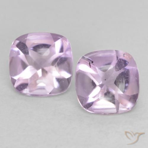 1.11ctw Natural Light Reddish Violet Amethyst, Cushion, Transparent