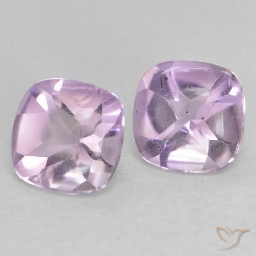 1.11 ctw Violet Amethyst Stones, Natural Amethyst in Cushion Buff-Top Shape for Sale