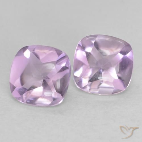 1.03 ctw Violet Amethyst Stones, Natural Amethyst in Cushion Buff-Top Shape for Sale