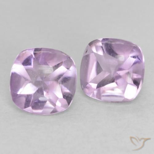 1.05 ctw Violet Amethyst Stones, Natural Amethyst in Cushion Buff-Top Shape for Sale
