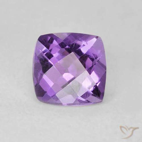 0.55ct Cushion Checkerboard Amethyst Gemstone 5 x 5 mm GemSelect