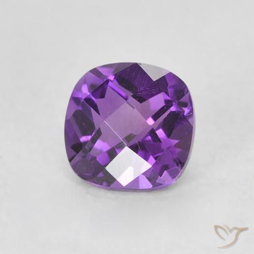 0,53 ct kissenschliff violetter Amethyst aus Brasilien, Größe 5,1 x 5mm, Garantiert natürlicher Edelstein, VVS Reinheit, 1 Stück Amethyst in Violet Farbe, Mohs-Härte von 7 Geeignet für den täglichen Gebrauch im Schmuck, Mittwoch Edelstein, Photo A