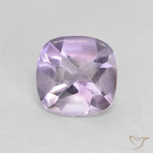 0.56ct Natural Pinkish Violet Amethyst, Cushion, Transparent