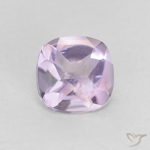 Améthyste Violet Coussin 5,1 x 5,1mm du Brésil, poids de 0,52 ct, pierre gemme naturelle Non traité de pureté Transparent, 1 pièce d'améthyste cushion buff-top, couleur : Violet clair, dureté de Mohs de 7 convient aux bijoux de tous les jours, pierre de sagesse, Pierre de naissance de février, Photo A