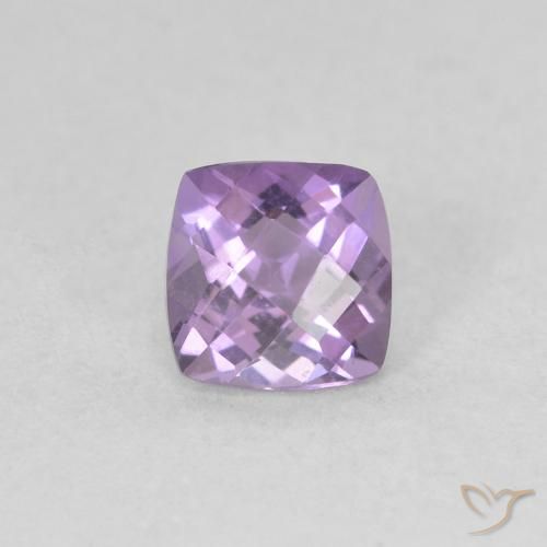 0.48 ct Violet Amethyst Stone, Natural Amethyst in Cushion Checkerboard Shape for Sale