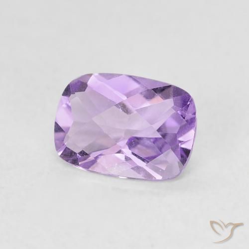0.77 ct Violet Amethyst Stone, Natural Amethyst in Cushion Checkerboard Shape for Sale
