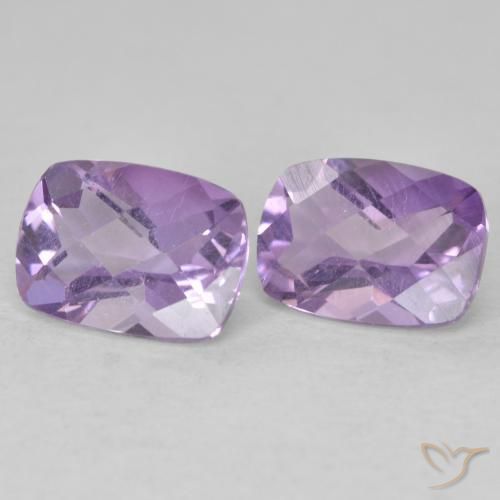 1.74 ctw Violet Amethyst Stones, Natural Amethyst in Cushion Checkerboard Shape for Sale