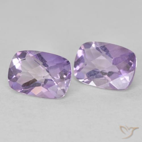 1.71 ctw Violet Amethyst Stones, Natural Amethyst in Cushion Checkerboard Shape for Sale