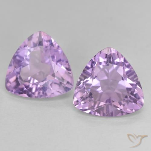 5.66ctw Natural Medium Pink Violet Amethyst, Trillion, VVS-VS