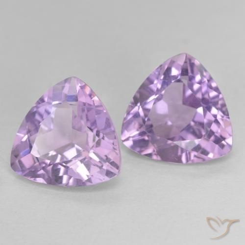 5.66 ctw Violet Amethyst Stones, Natural Amethyst in Trillion Facet Shape for Sale