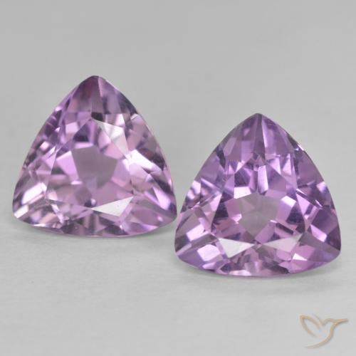 5.47ctw Natural Pinkish Violet Amethyst, Trillion, VVS-VS