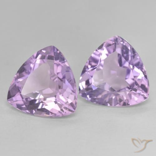 5.55 ctw Violet Amethyst Stones, Natural Amethyst in Trillion Facet Shape for Sale