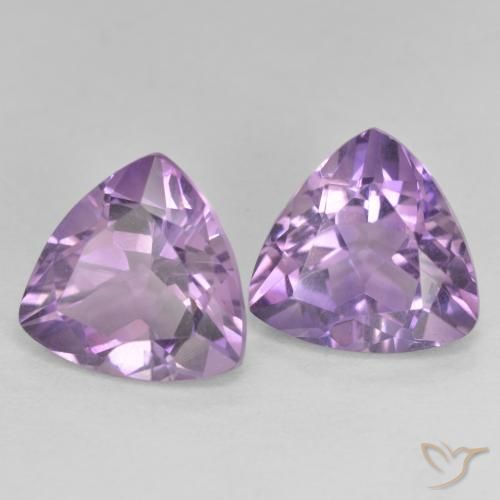 5.71 ctw Violet Amethyst Stones, Natural Amethyst in Trillion Facet Shape for Sale