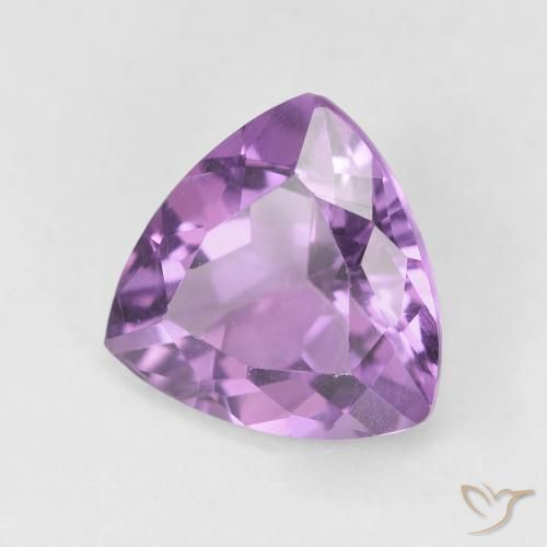 2.80 ct Violet Amethyst Stone, Natural Amethyst in Trillion Facet Shape for Sale