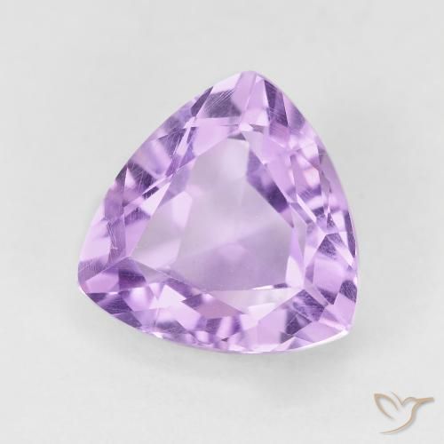 3.26 ct Violet Amethyst Stone, Natural Amethyst in Trillion Facet Shape for Sale