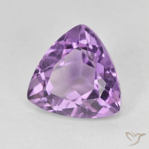 3.17 ct Violet Amethyst Stone, Natural Amethyst in Trillion Facet Shape for Sale
