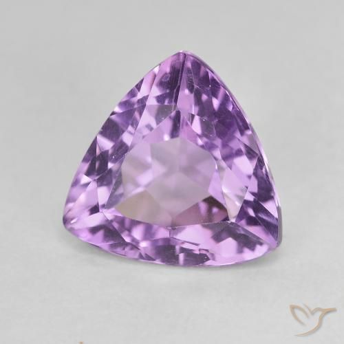 2.96 ct Violet Amethyst Stone, Natural Amethyst in Trillion Facet Shape for Sale