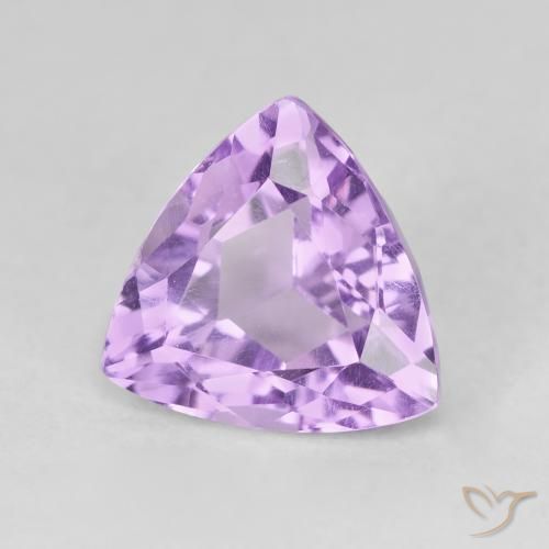 3.01 ct Violet Amethyst Stone, Natural Amethyst in Trillion Facet Shape for Sale