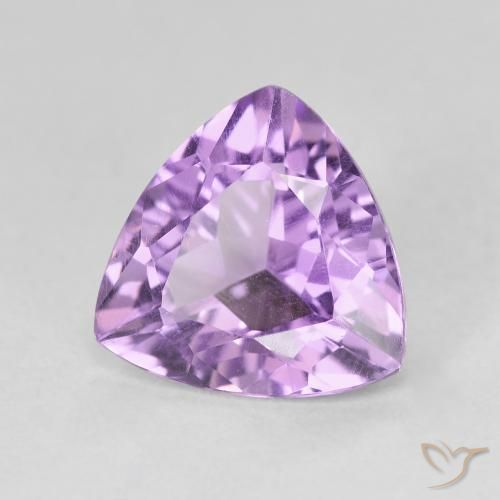 2.86 ct Violet Amethyst Stone, Natural Amethyst in Trillion Facet Shape for Sale