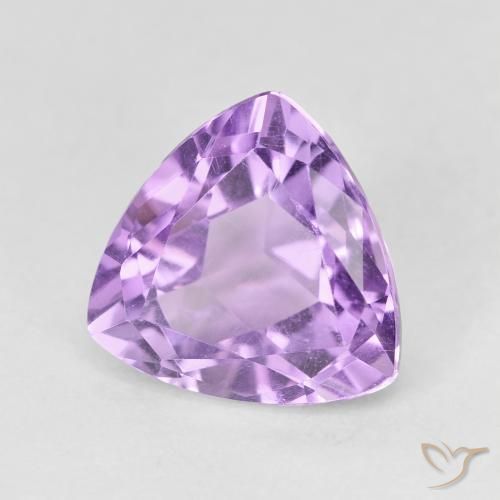 3.23 ct Violet Amethyst Stone, Natural Amethyst in Trillion Facet Shape for Sale