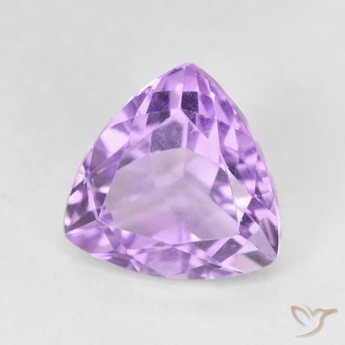 3.12 ct Violet Amethyst Stone, Natural Amethyst in Trillion Facet Shape for Sale