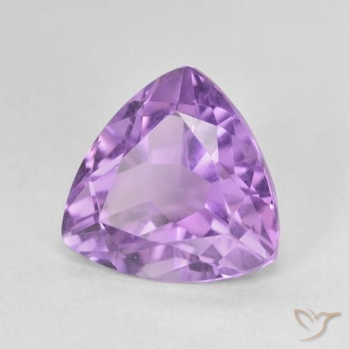 3.06 ct Violet Amethyst Stone, Natural Amethyst in Trillion Facet Shape for Sale