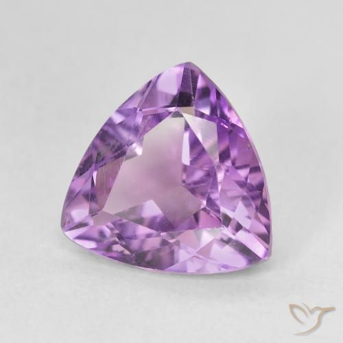 2.61 ct Violet Amethyst Stone, Natural Amethyst in Trillion Facet Shape for Sale