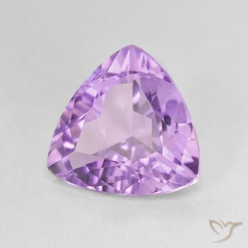2.72 ct Violet Amethyst Stone, Natural Amethyst in Trillion Facet Shape for Sale