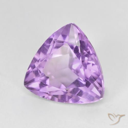 3.08 ct Violet Amethyst Stone, Natural Amethyst in Trillion Facet Shape for Sale