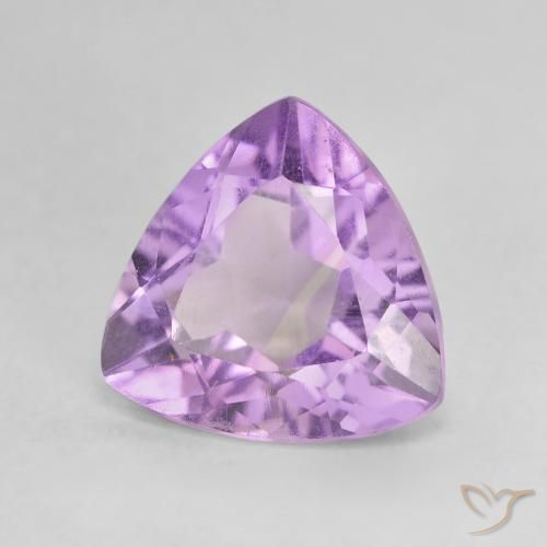 2.82 ct Violet Amethyst Stone, Natural Amethyst in Trillion Facet Shape for Sale