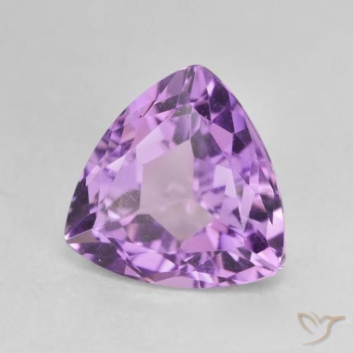 3.13 ct Violet Amethyst Stone, Natural Amethyst in Trillion Facet Shape for Sale