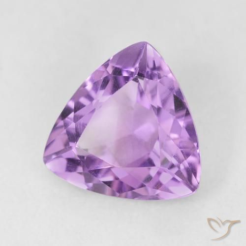 2.77 ct Violet Amethyst Stone, Natural Amethyst in Trillion Facet Shape for Sale
