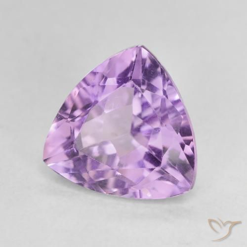 2.91 ct Violet Amethyst Stone, Natural Amethyst in Trillion Facet Shape for Sale